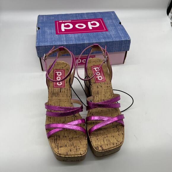 Pop Womens Admission Heeled Sandals Pink Fuschia Size 8M - Picture 3 of 16